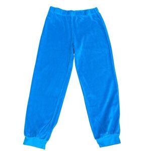 NWT Suzie Kondi Velour Slim Track Pants Hawaiian Ocean Blue Lux Loungewear Sz  S